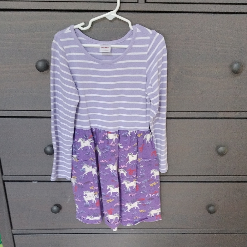 Purple Striped Unicorn Dress for Kids